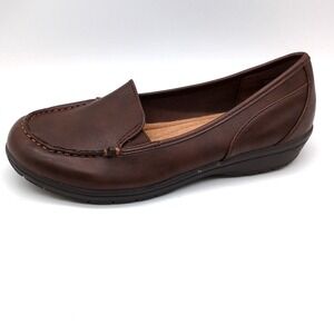 Predictions Shoes Womens Brown 8 Wide Slip On Loafer Stretch Comfort 162589 195